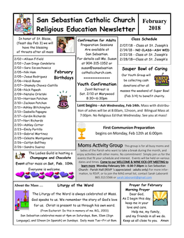 San Sebastian Catholic Church Religious Education Newsletter