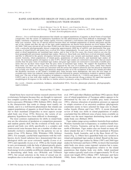 Rapid and Repeated Origin of Insular Gigantism and Dwarfism in Australian Tiger Snakes