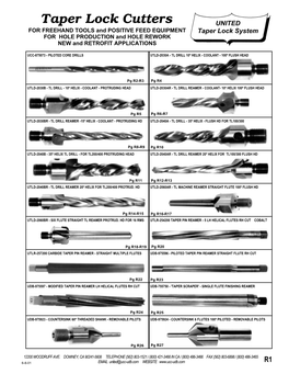 Taper Lock Cutters UNITED for FREEHAND TOOLS and POSITIVE FEED EQUIPMENT Taper Lock System for HOLE PRODUCTION and HOLE REWORK NEW and RETROFIT APPLICATIONS