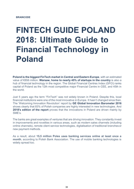 FINTECH GUIDE POLAND 2018: Ultimate Guide to Financial Technology in Poland