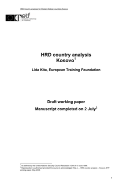 HRD Country Analysis Kosovo1