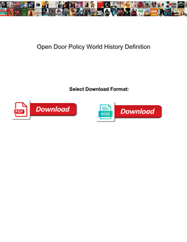 Open Door Policy World History Definition