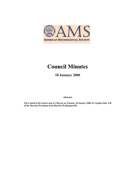 AMS Council Minutes