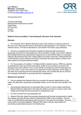 C7 Burrows Yard Swansea Land Disposal Decision