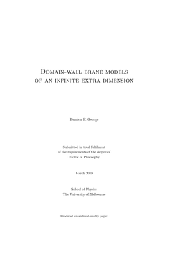 Domain-Wall Brane Models of an Infinite Extra Dimension