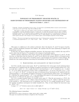 Arxiv:1206.1727V1 [Math.GN] 8 Jun 2012 7 .8]Ta H Aoia Map Canonical the That C.182] [7, Aua Oooy ..Tetplg Fuiomconvergence Uniform of Topology the I.E