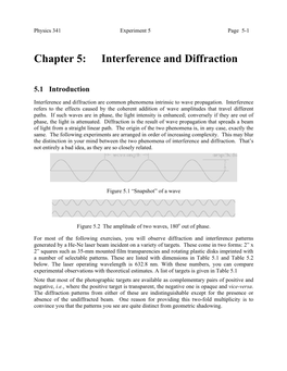 Chapter 5: Interference and Diffraction