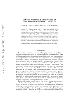 Arxiv:1508.04794V3 [Math.GT] 17 Dec 2017