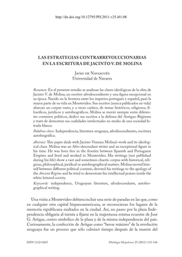 Las Estrategias Contrarrevolucionarias En La Escritura De Jacinto V