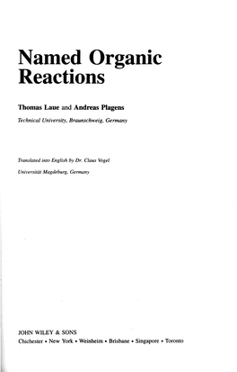 Named Organic Reactions