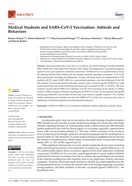 Medical Students and SARS-Cov-2 Vaccination: Attitude and Behaviors