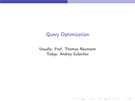 Query Optimization