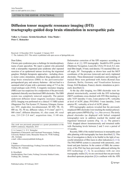 Tractography-Guided Deep Brain Stimulation in Neuropathic Pain