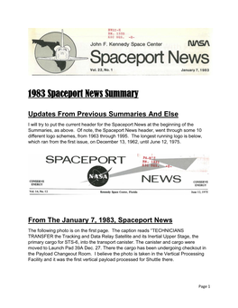 1983 Spaceport News Summary