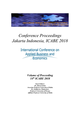 Conference Proceedings Jakarta Indonesia, ICABE 2018