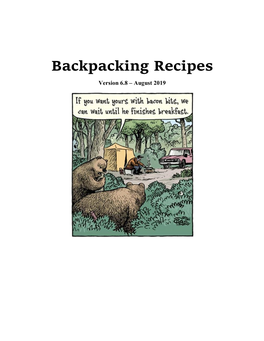 Backpacking Recipes