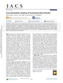 Cross-Electrophile Coupling of Unactivated Alkyl Chlorides † † Holt A