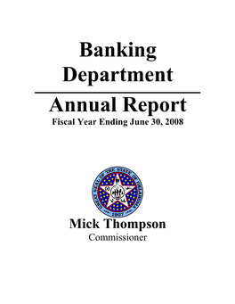 Banking Department Annual Report