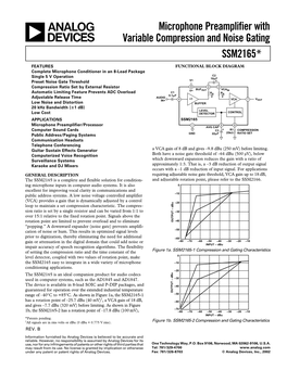 Microphone Preamplifier with Variable Compression and Noise Gating