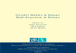 Gender Studies in Europe Studi Di Genere in Europa
