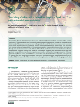 Ethnobotany of Native Cacti in the Northeast Region of Brazil: Can Traditional Use Inﬂ Uence Availability?