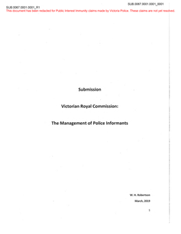 Submission Victorian Royal Commission: the Management Of