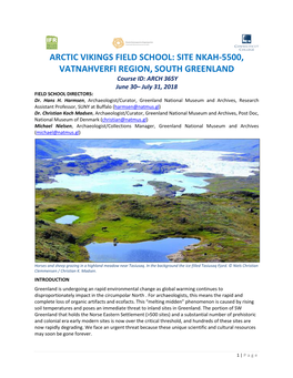Syllabus Greenland-Arctic Vikings 2018