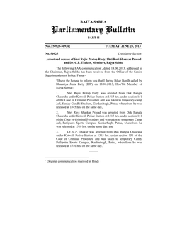 Parliamentary Bulletin