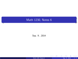 Math 1230, Notes 6