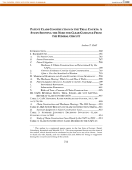 Patent Claim Construction in the Trial Courts: a Study Showing the Need for Clear Guidance from the Federal Circuit