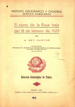 El Sismo De La Rioja Baja De 18 De Febrero De 1929