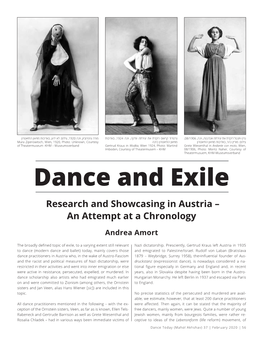 Dance and Exile Research and Showcasing in Austria – an Attempt at a Chronology