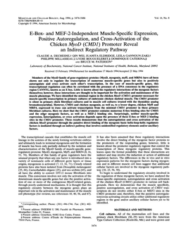 E-Box- and MEF-2-Independent Muscle-Specific Expression