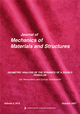 GEOMETRIC ANALYSIS of the DYNAMICS of a DOUBLE PENDULUM Jan Awrejcewicz and Dariusz Sendkowski