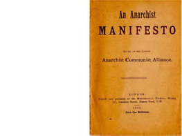 An Anarchist MANIFESTO