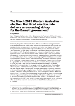The March 2013 Western Australian Election