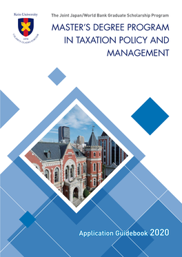 Master's Degree Program in Taxation Policy And