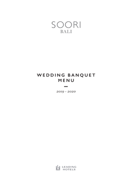 2020 Soori Bali Wedding Banquet Menu