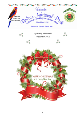 Quarterly Newsletter December 2012