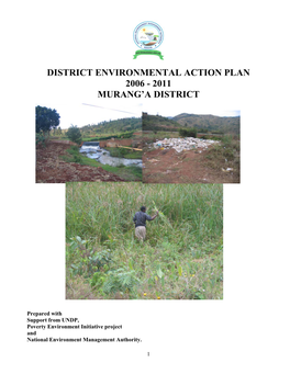 District Environment Action Plan – MURANG'a DISTRICT, Kenya, 2006