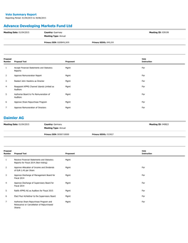 Quarterly Voting Disclosure Q2