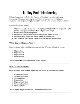 Trolley Bed Orienteering