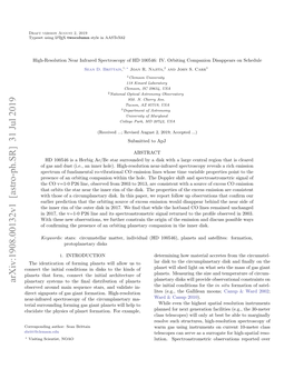 Arxiv:1908.00132V1 [Astro-Ph.SR] 31 Jul 2019