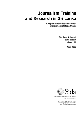 Journalism Training and Research in Sri Lanka