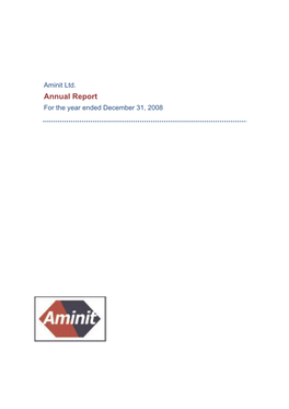 Aminit Ltd. Annual Report for the Year Ended December 31, 2008