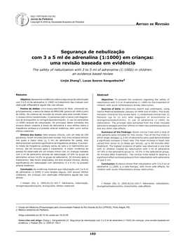 The Safety of Nebulization with 3 to 5 Ml of Adrenaline (1:1000) in Children: an Evidence Based Review