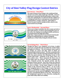 City of Simi Valley Flag Design Contest Entries