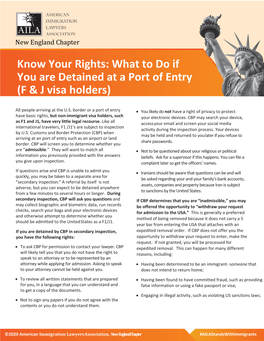 What to Do If You Are Detained at a Port of Entry