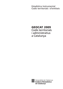 Idescat. Geocat 2009. Codis Territorials I Administratius A