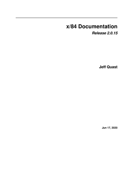 X/84 Documentation Release 2.0.15